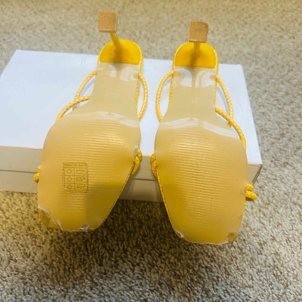 Yellow Strappy Women's Sandals - Picture 5 of 5